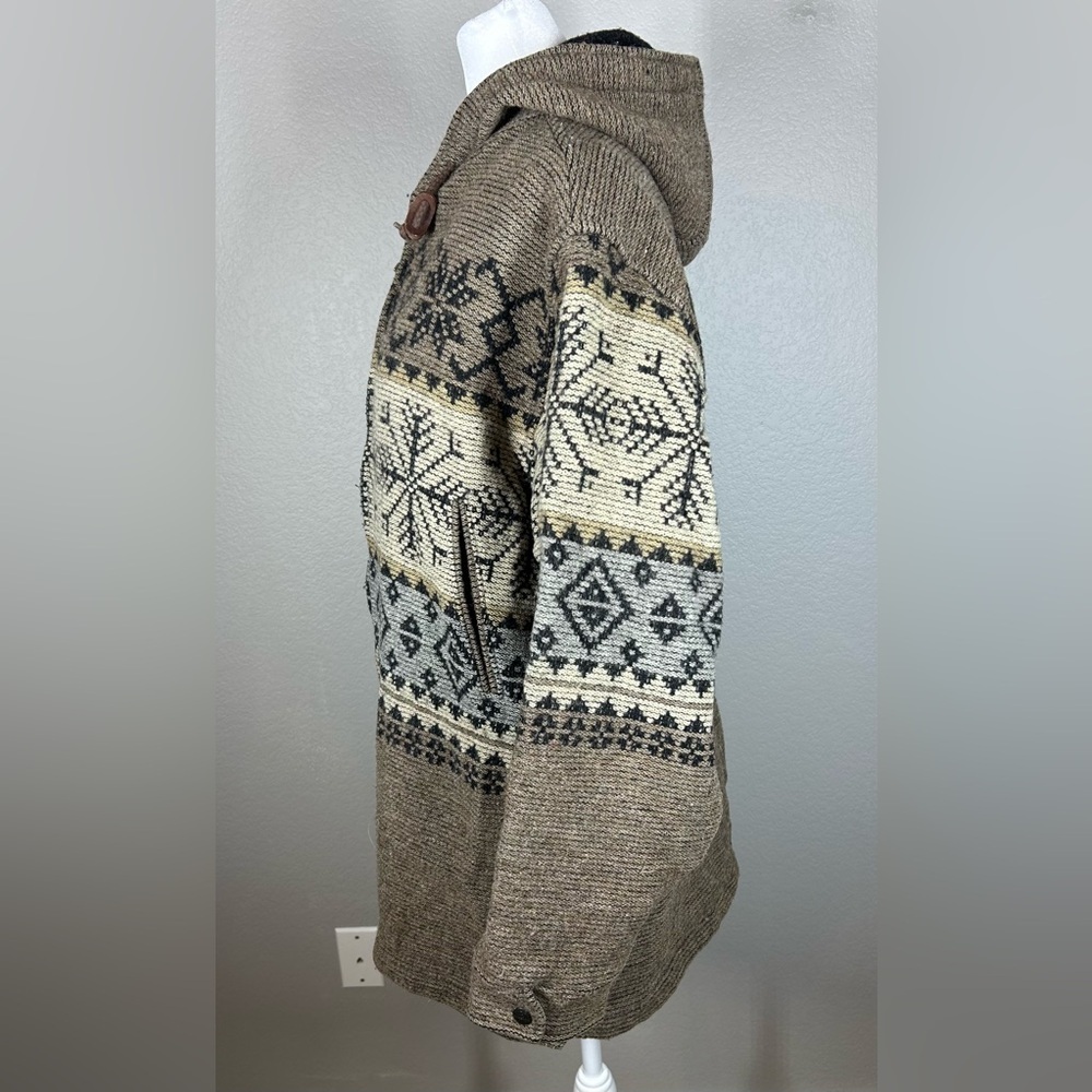VINTAGE Woolrich Brown Fair Isle Patterned Utility Outdoor Jacket Rugged Sz XL - Picture 3 of 16